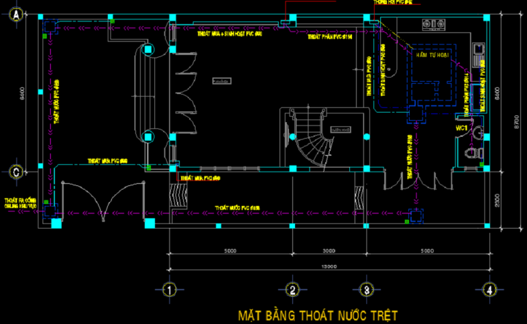 File cad điện nước nhà phố