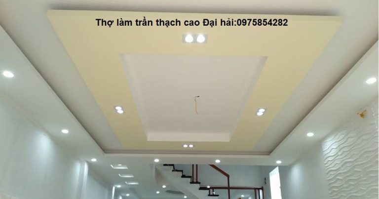 Trần thạch cao giật 2 cấp