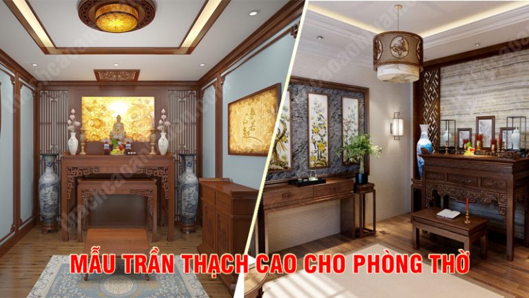 Trần thạch cao phòng thờ